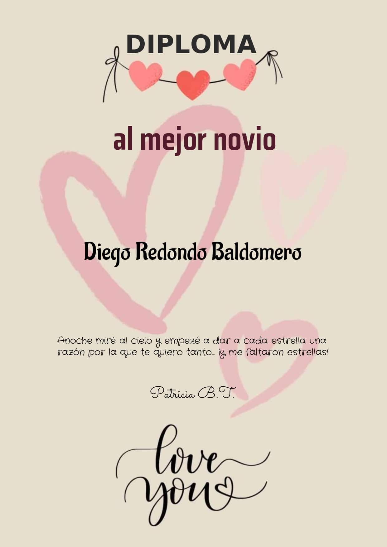 Diploma Al Mejor Novio Diploma al mejor novio y diploma a la mejor novia