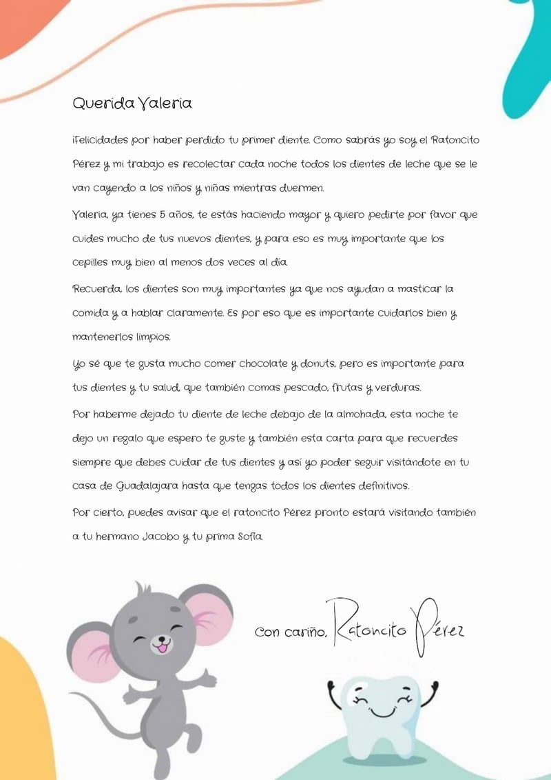 Carta para el Ratoncito Pérez ⭐ - La Fábrica del Ratoncito Pérez ⭐